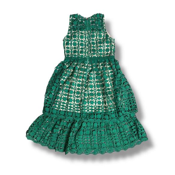 VTG RYAN MICHELLE  DRESS, CROCHET GREEN, Size PL - Picture 2 of 10
